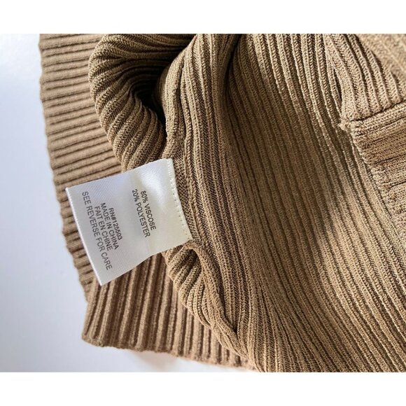 Ronny Kobo Elanna Button Front Midi Bodycon Dress Khaki Brown Size Large - Picture 9 of 9